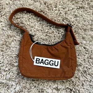 Baggu Mini Nylon Shoulder Bag - Brown NWT
